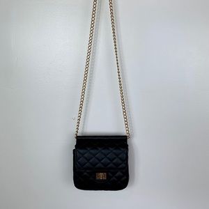 Faux Leather Crossbody Chain Bag